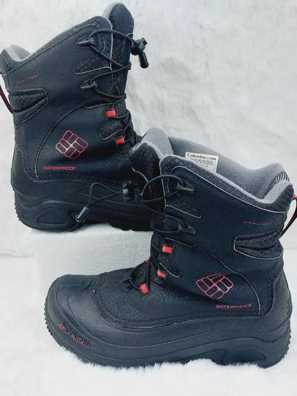 Columbia Boys' Black Red Rocket Bugaboot Plus III Omni-Heat Winter Boots Size 6